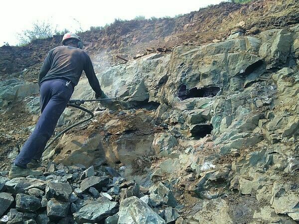 Uruguan amethyst geodes being mined near Artigas.